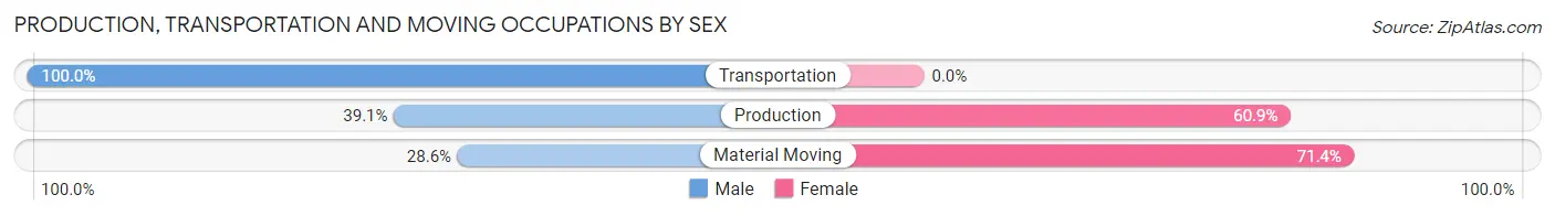 Production, Transportation and Moving Occupations by Sex in Zip Code 56043
