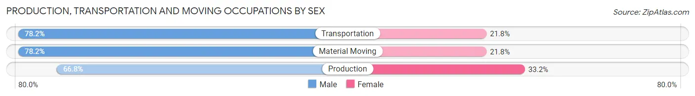 Production, Transportation and Moving Occupations by Sex in Zip Code 56048