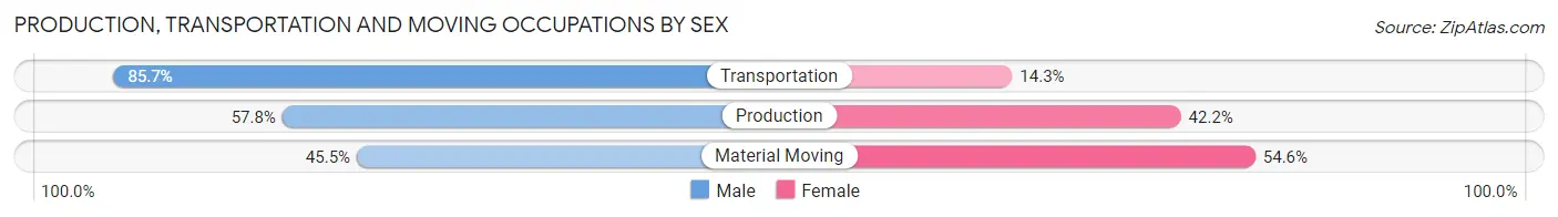 Production, Transportation and Moving Occupations by Sex in Zip Code 56054