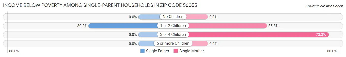 Income Below Poverty Among Single-Parent Households in Zip Code 56055