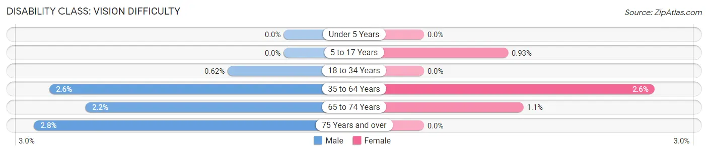 Disability in Zip Code 56055: <span>Vision Difficulty</span>