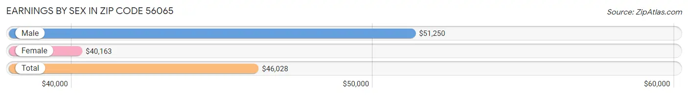 Earnings by Sex in Zip Code 56065