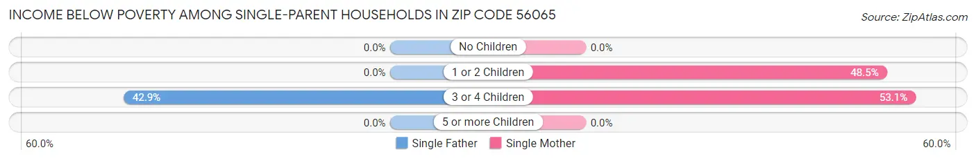 Income Below Poverty Among Single-Parent Households in Zip Code 56065