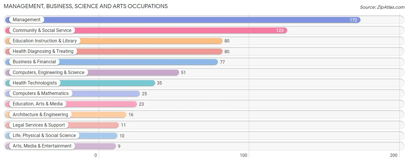 Management, Business, Science and Arts Occupations in Zip Code 56065