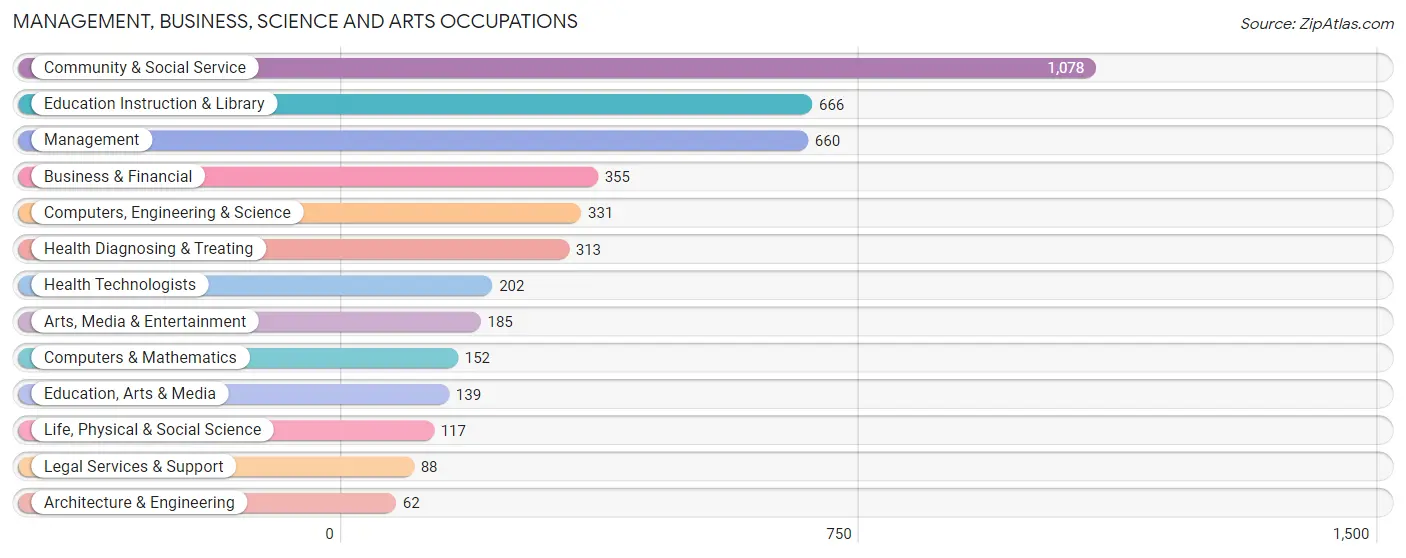 Management, Business, Science and Arts Occupations in Zip Code 56082