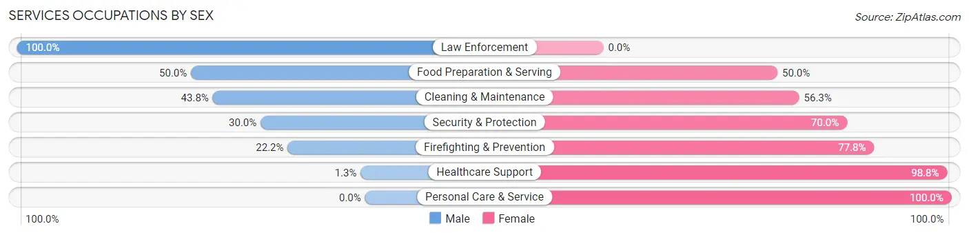 Services Occupations by Sex in Zip Code 56087