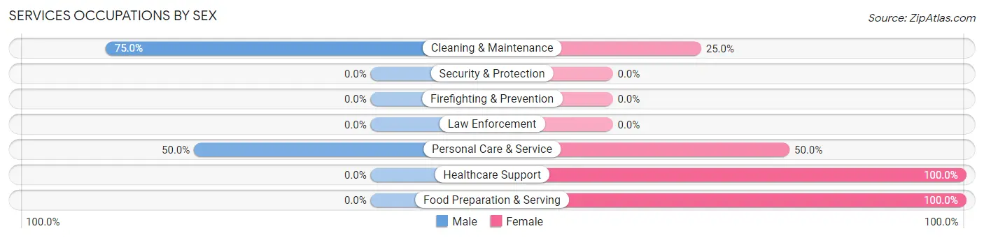 Services Occupations by Sex in Zip Code 56158