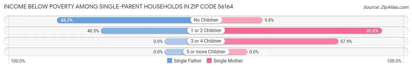Income Below Poverty Among Single-Parent Households in Zip Code 56164