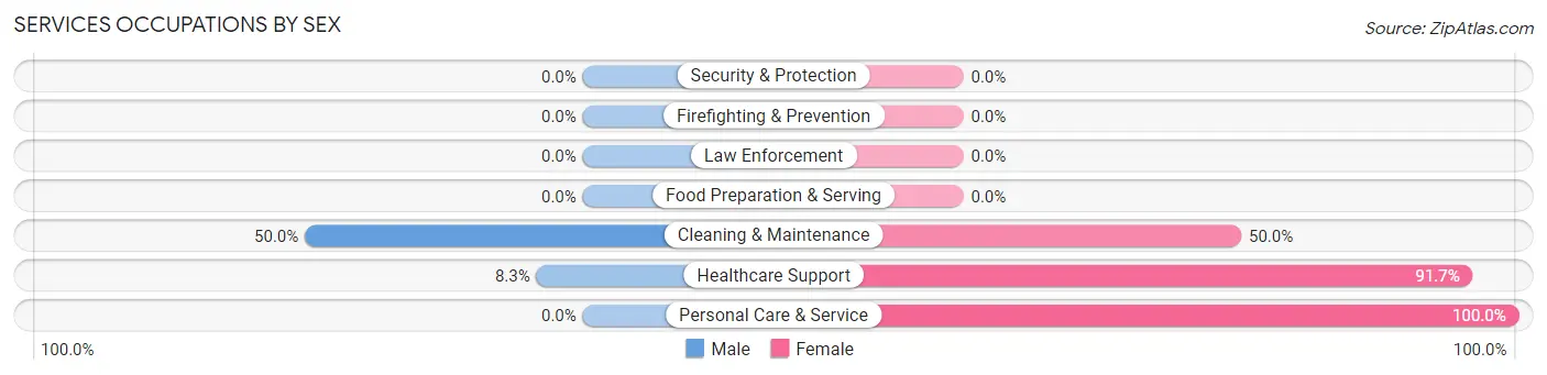 Services Occupations by Sex in Zip Code 56212