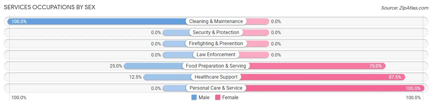 Services Occupations by Sex in Zip Code 56221