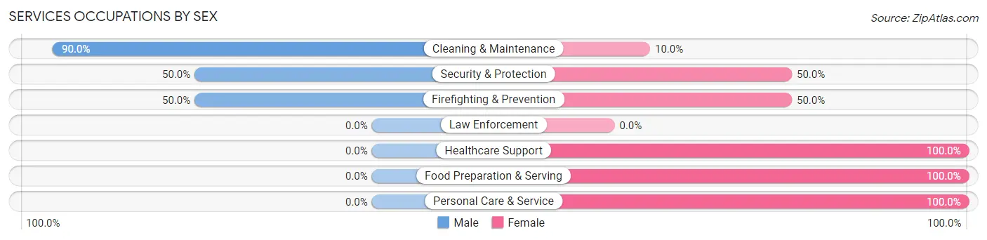 Services Occupations by Sex in Zip Code 56225