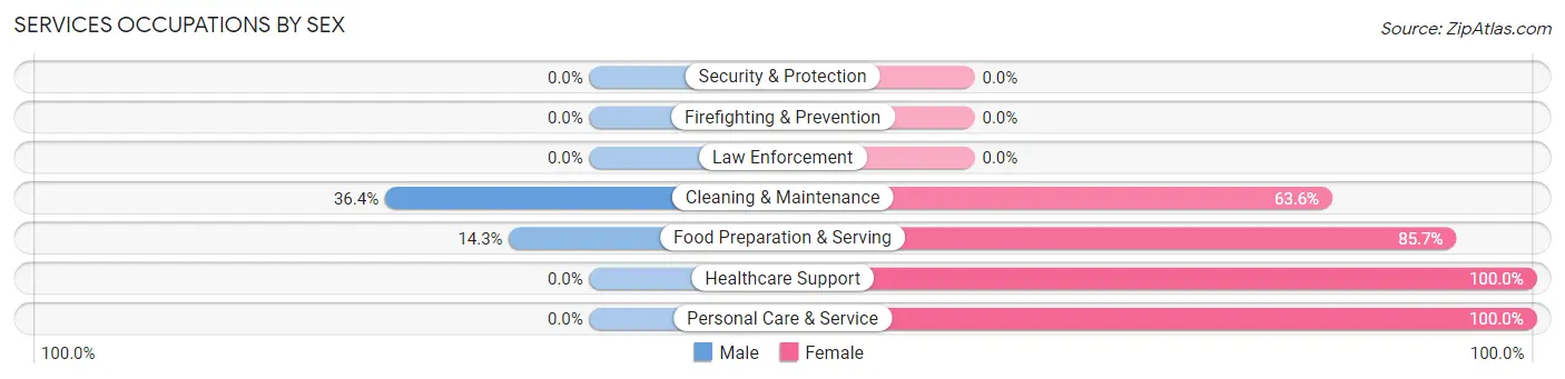 Services Occupations by Sex in Zip Code 56240