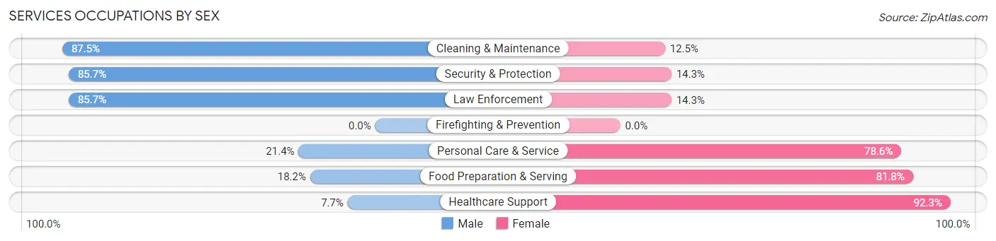 Services Occupations by Sex in Zip Code 56253