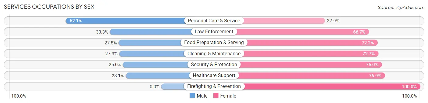 Services Occupations by Sex in Zip Code 56271