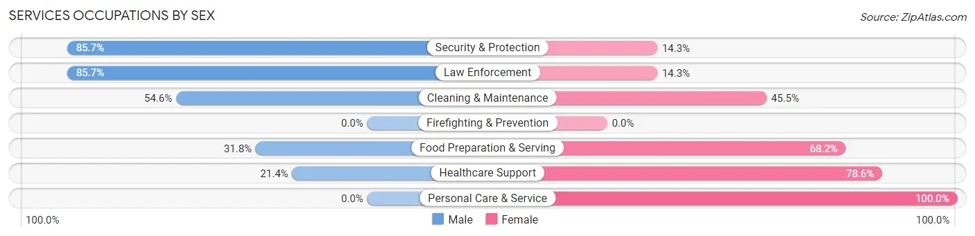 Services Occupations by Sex in Zip Code 56279