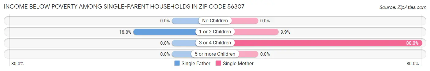 Income Below Poverty Among Single-Parent Households in Zip Code 56307