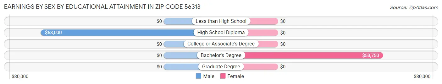 Earnings by Sex by Educational Attainment in Zip Code 56313