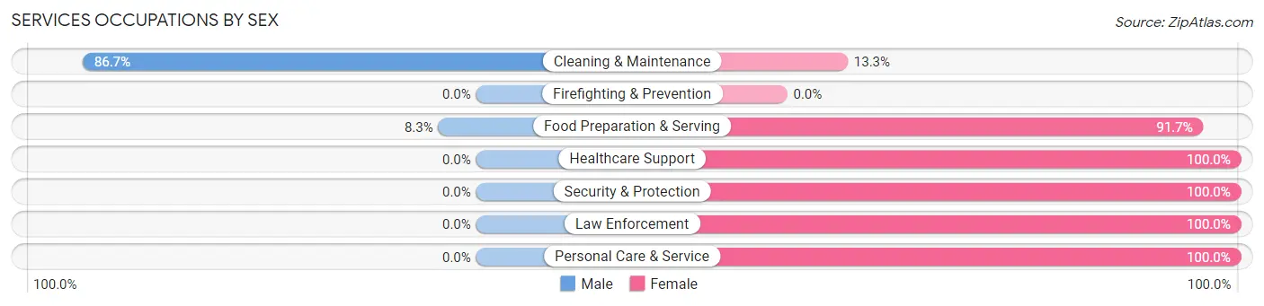 Services Occupations by Sex in Zip Code 56315