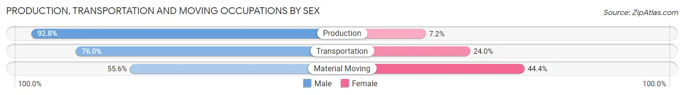 Production, Transportation and Moving Occupations by Sex in Zip Code 56336