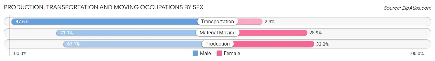 Production, Transportation and Moving Occupations by Sex in Zip Code 56345