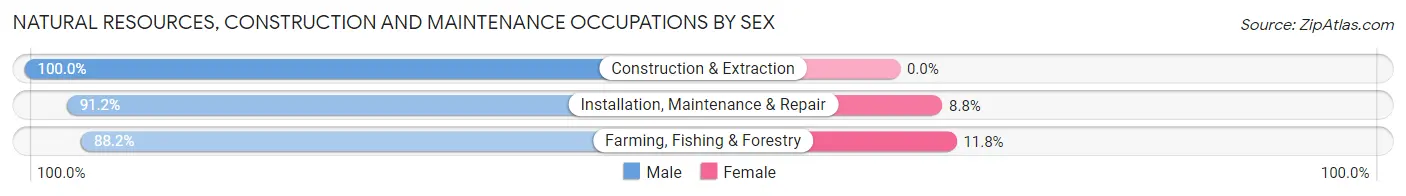 Natural Resources, Construction and Maintenance Occupations by Sex in Zip Code 56361
