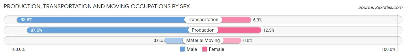 Production, Transportation and Moving Occupations by Sex in Zip Code 56376