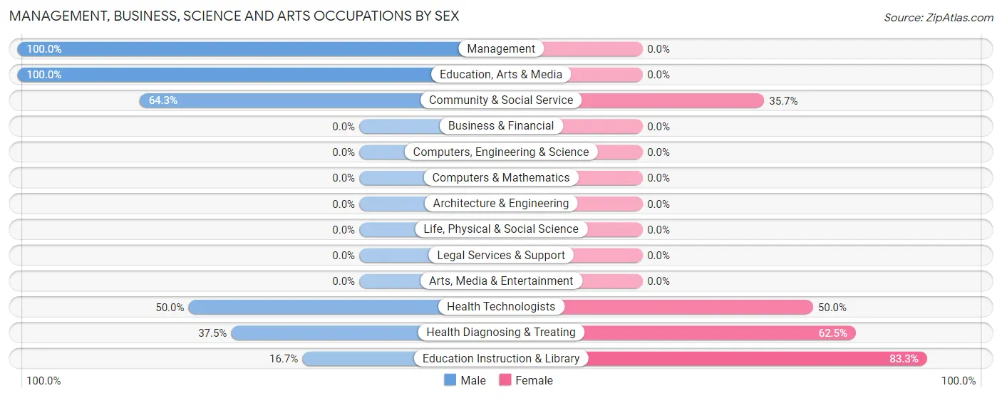Management, Business, Science and Arts Occupations by Sex in Zip Code 56384