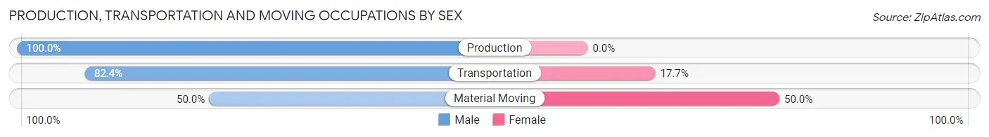 Production, Transportation and Moving Occupations by Sex in Zip Code 56384
