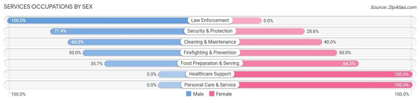 Services Occupations by Sex in Zip Code 56386