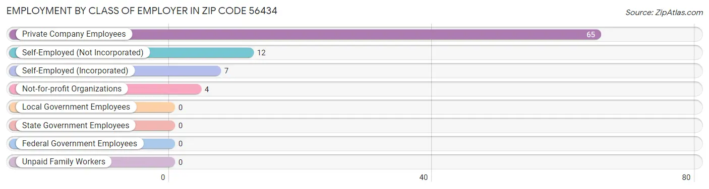 Employment by Class of Employer in Zip Code 56434