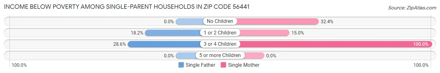Income Below Poverty Among Single-Parent Households in Zip Code 56441