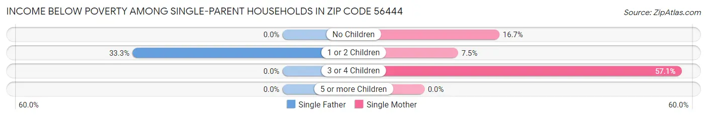 Income Below Poverty Among Single-Parent Households in Zip Code 56444