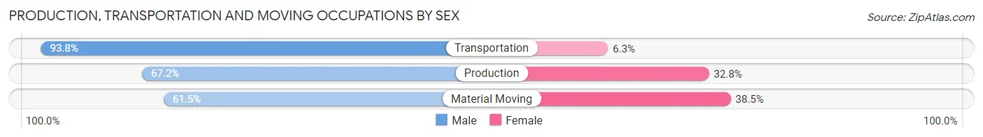 Production, Transportation and Moving Occupations by Sex in Zip Code 56446