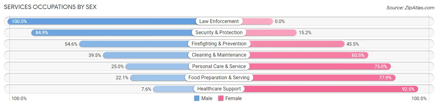 Services Occupations by Sex in Zip Code 56472