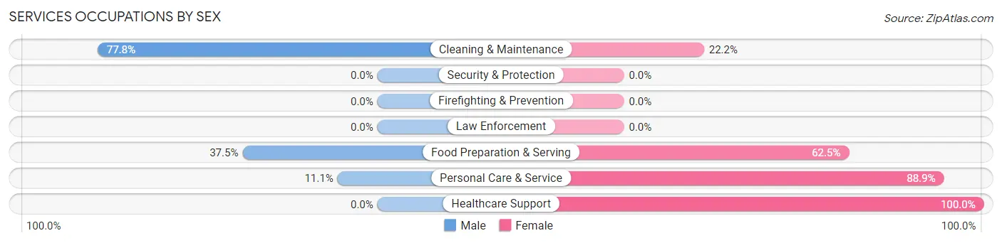 Services Occupations by Sex in Zip Code 56475