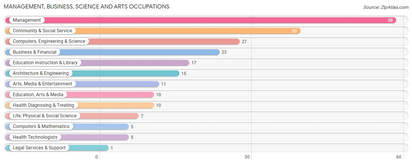 Management, Business, Science and Arts Occupations in Zip Code 56521