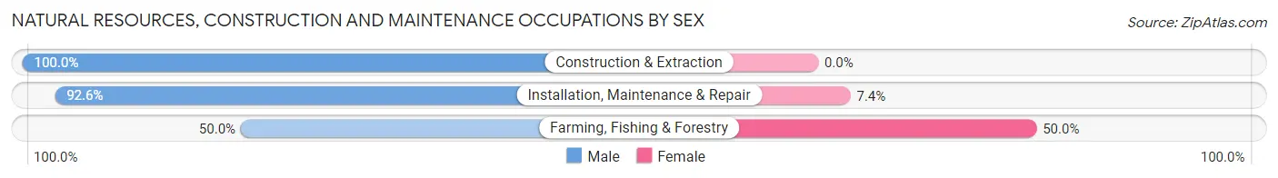 Natural Resources, Construction and Maintenance Occupations by Sex in Zip Code 56535