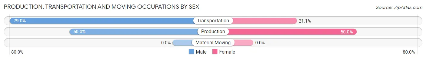 Production, Transportation and Moving Occupations by Sex in Zip Code 56574