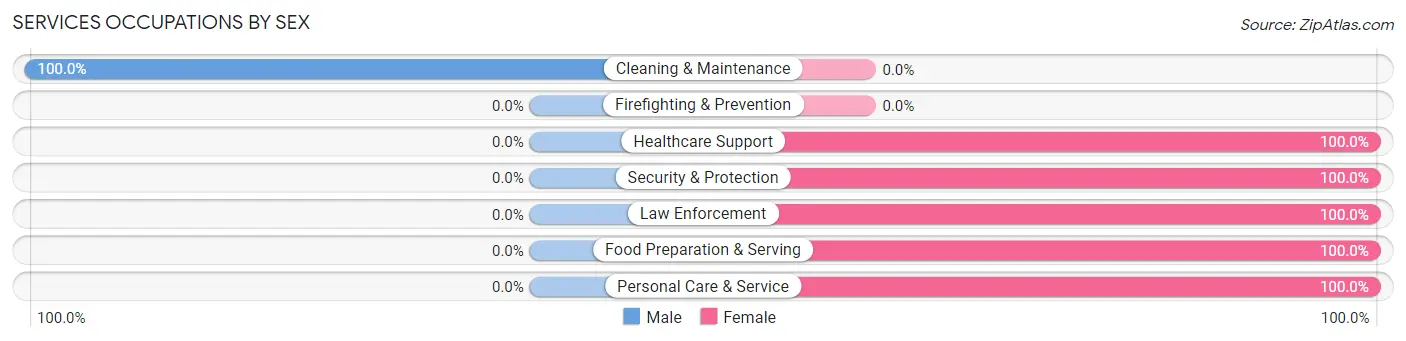 Services Occupations by Sex in Zip Code 56578