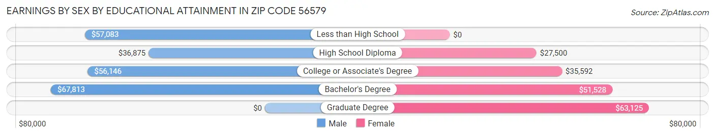 Earnings by Sex by Educational Attainment in Zip Code 56579