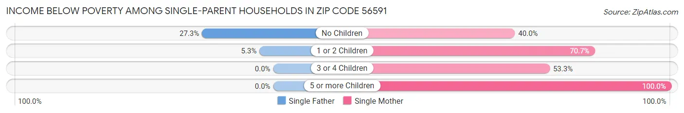 Income Below Poverty Among Single-Parent Households in Zip Code 56591