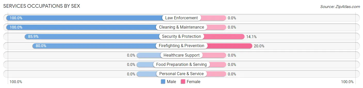 Services Occupations by Sex in Zip Code 56666