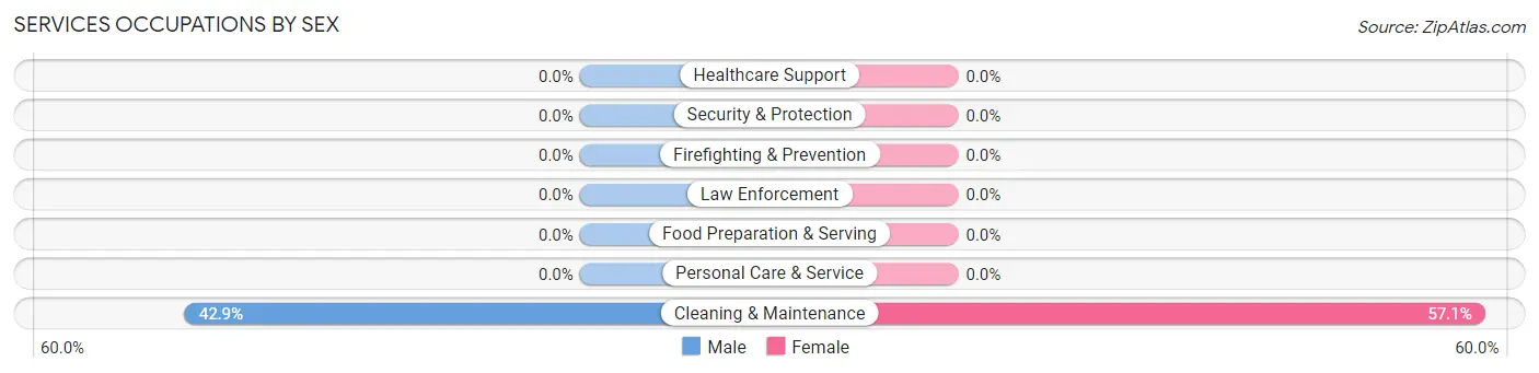 Services Occupations by Sex in Zip Code 56720