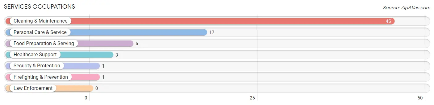 Services Occupations in Zip Code 57035