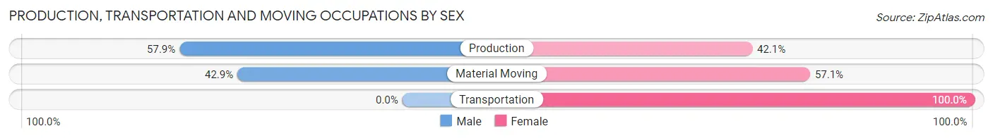 Production, Transportation and Moving Occupations by Sex in Zip Code 57273