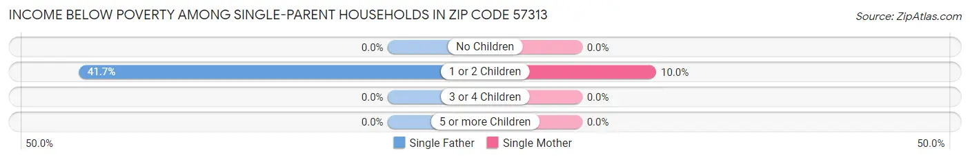 Income Below Poverty Among Single-Parent Households in Zip Code 57313