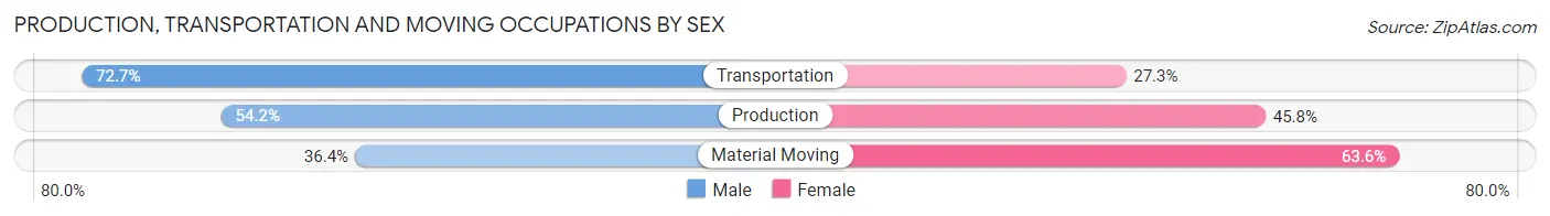 Production, Transportation and Moving Occupations by Sex in Zip Code 57324
