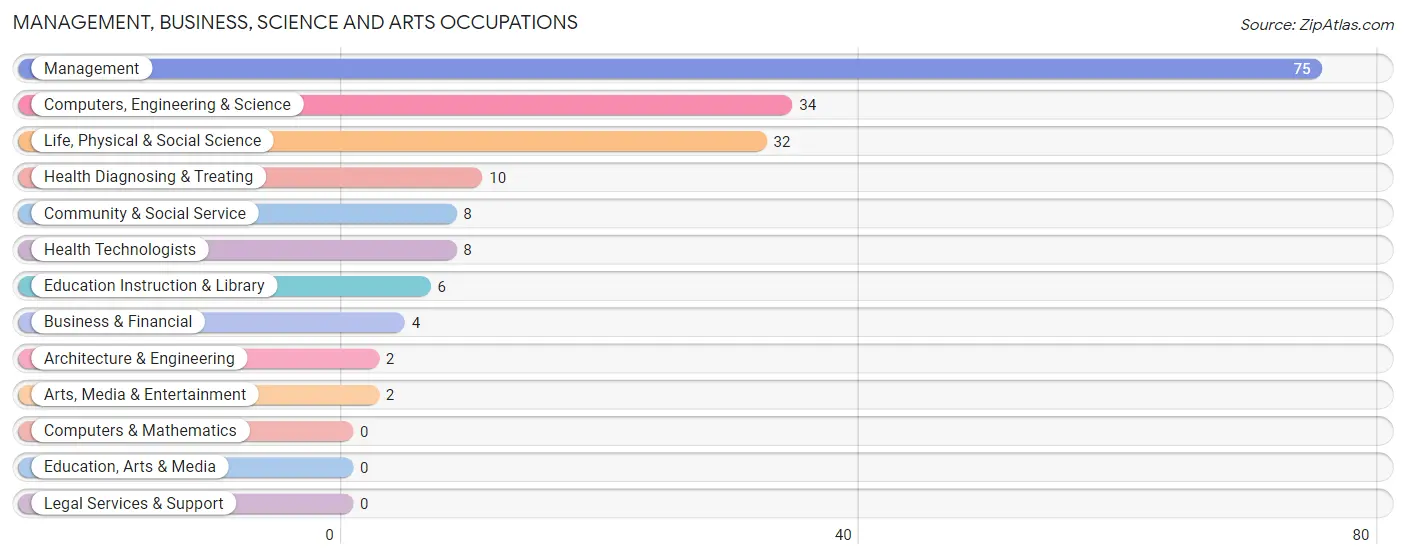 Management, Business, Science and Arts Occupations in Zip Code 57465