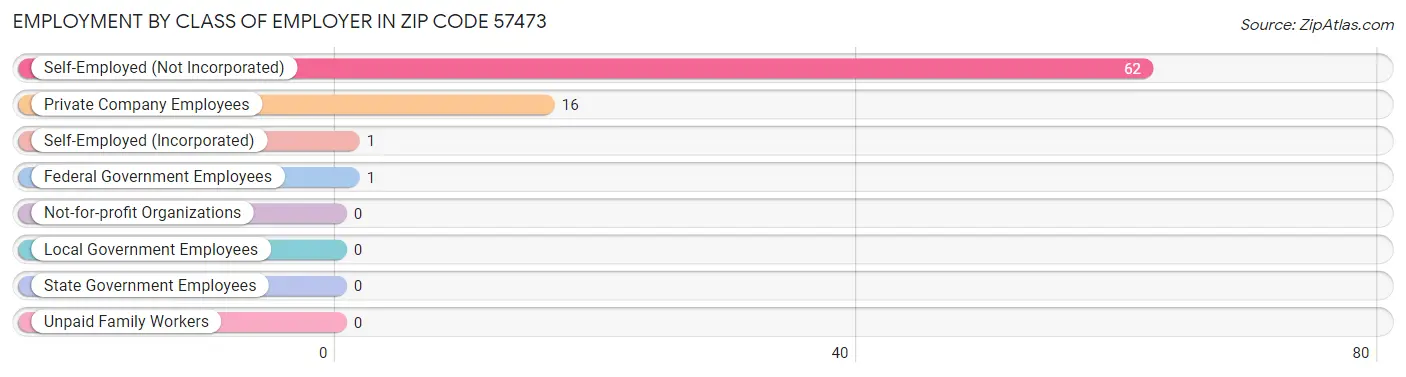 Employment by Class of Employer in Zip Code 57473