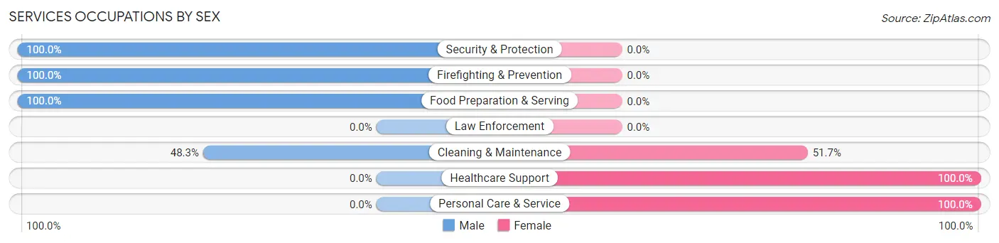 Services Occupations by Sex in Zip Code 57752